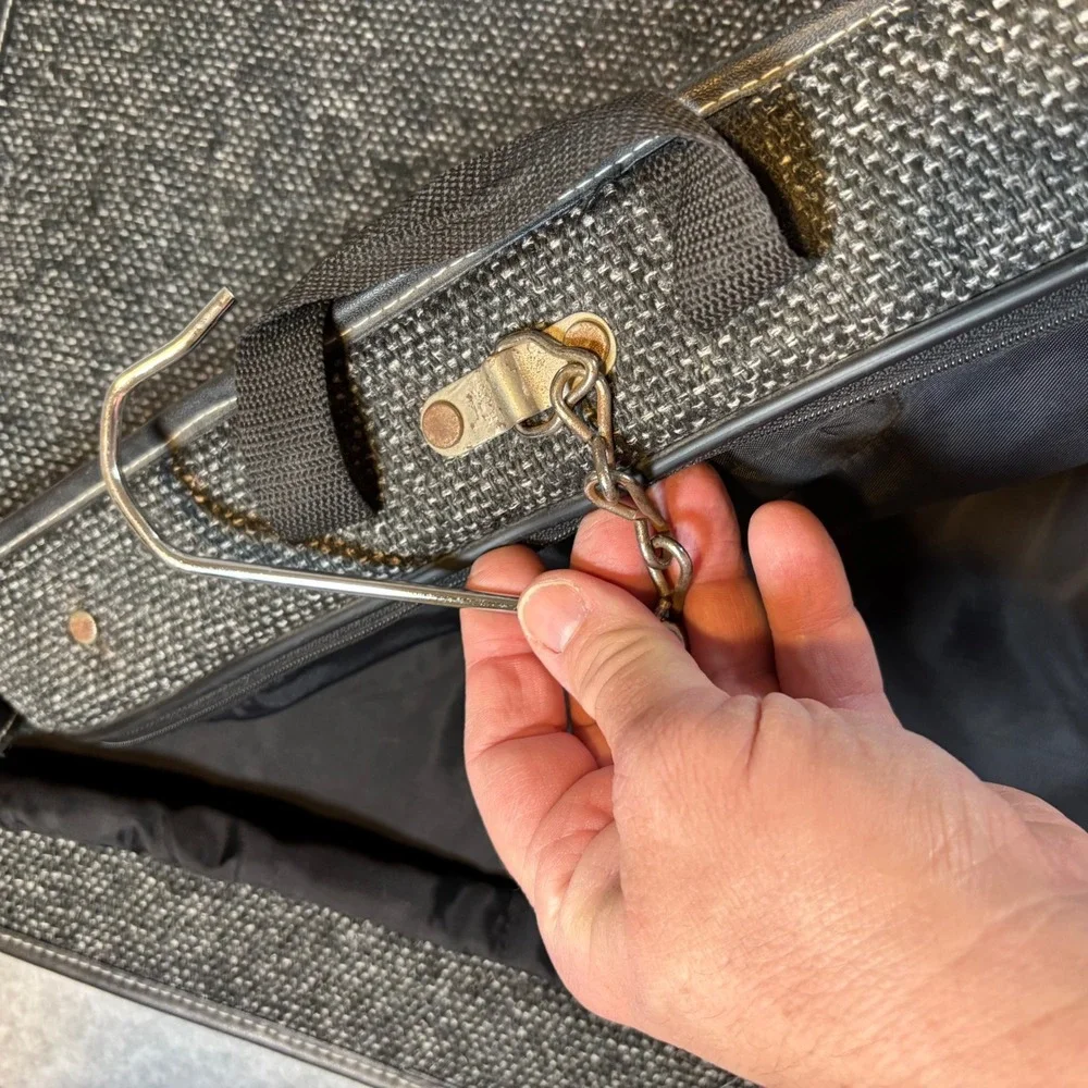 Jordache Garment Bag Unisex OS Grey Excellent Vintage Tweed Folding Suit Carrier